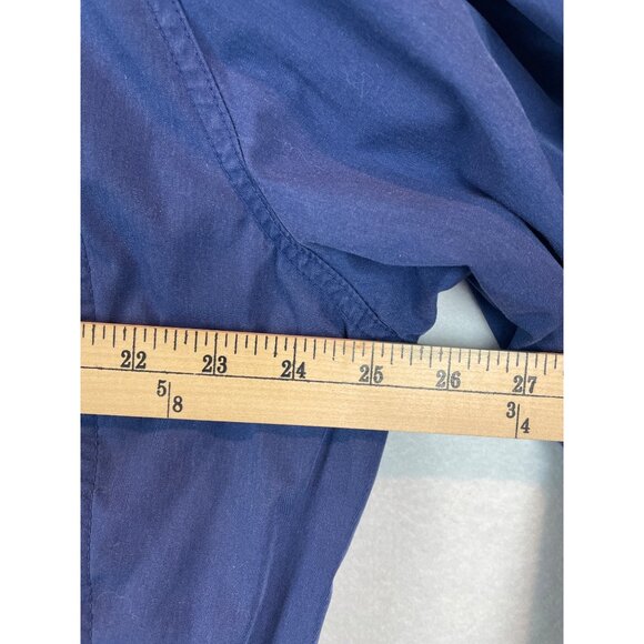 90s Oceanside Windbreaker Jacket Nautical Blue Striped Lining Hooded - Picture 11 of 13